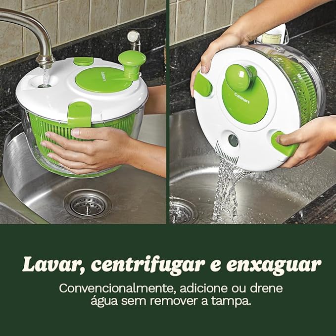 Cuisinart Large Spin Stop Salad Spinner- Wash,Spin & Dry Salad Greens,Fruits & Vegetables,5qt,CTG-00-SAS1,(Pack of 4)
