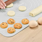 Silicone Pastry Mat 28"*20" Extra Thick Non Stick Baking Mat Food Grade Silicone Dough Rolling Bake Mat with Edge Heightening Light Grey