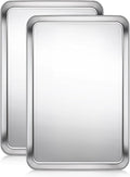 Terlulu Baking Sheet, Cookie Sheet, Stainless Steel Baking Pan, 2 Piece-17.3''x 12.3'' x 1'', Half Sheet Pan for Oven, Baking Tray for Baking&Roasting, Nonstick&Nontoxic&Easy Clean