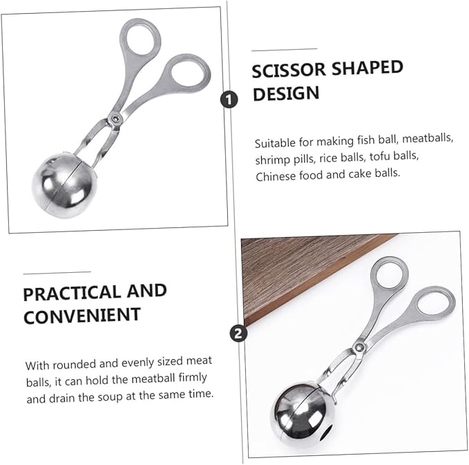 MAGICLULU 304 Stainless Steel Meatball Maker Tool 3-Piece Set for Easy Meatball and Fish Ball Making Non-Stick Kitchen Gadget for Home Cooking