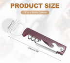 uxcell Wine Opener, Bottle Opener, Durable Stainless Steel Waiter's Corkscrew, Compact All-In-One Home Bar Tool for Bar, Party, Wedding, Home, Travel, Dark Red