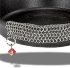 Knapp Made CM Scrubber 9"x6" Small Ring Cast Iron Scrubber - Cast Iron Cleaner for Hard Anodized Cookware, Pre-Seasoned Pans, Dutch Ovens, Iron Pans, Grills and Skillet. Chain Mail Scrubber Cast Iron