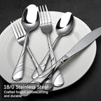 40-Piece Silverware Set for 8, 18/0 Frosted & Mirror Finish Stainless Steel Vintage Flatware Set, Modern Cutlery Set for Home Wedding Restaurant Housewarming Party Event Serving For 8