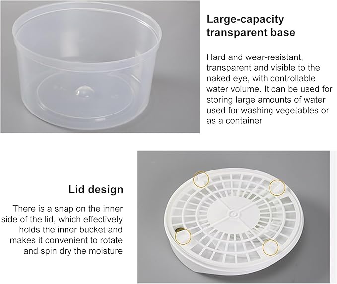 Salad Spinner,Vegetables Fruits Wash Bowl Large Capacity BPA Free Double Layer Detachable Manual Lettuce Spinner,Fruit and Vegetable Washer,Spin and Dry Salad Greens (Blue)