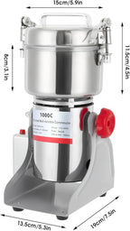Electric Grain Mill Grinder, 1000g/2.2 lbs High-speed 30000r/min Food Grinder, 110V 3600W Countertop Grain Mill for Dry Spice Herbs Grains Coffee Rice Pepper (1000g)