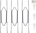 3 Pack Plate Hangers for The Wall, Suitable for 9-11 inch Art Plate, Stainless Steel Invisible Heavy Duty Wire Plate Holder with Wall Hooks, Plate Hangers for Displaying Plates, Platter, Dish, Black