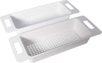 Zuhnë Reeva Sink Colander Strainer Set of 2, Food Grade Wheat Fiber Composite, BPA and Formaldehyde Free, Stackable Soak Rinse Bins, Non Slip Texture, Light Grey, Fits 15 to 17 in Sink Bowls