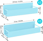 HuggieGems 6 Pack Magnetic Spice Storage Rack Organizer for Refrigerator and Oven, Blue Fridge Organizers and Storage