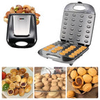 24 Walnut Cookie Maker, Non Stick Double Sided Walnut Cookie, Electric Maker Mold Maker Mini Nut Waffle Bread Machine Sandwich Iron,Toaster Baking