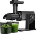 Juicer Machines, Cold Press Juicer Machine with LED Smart Touch Screen, 2 Modes for Fruit and Vegetable, High Yield Slow Juicers Extractor with Reverse Function, Easy to Clean, Black