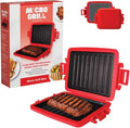 MAX™ Microwave Sandwich Maker, Microwave Grill, Toaster, 3 Minute Grilled Cheese Sandwich Maker, Thick Silicone Cover, Safe Food Grade, Crispy, Panini Press, Dishwasher Safe (Red, Large)