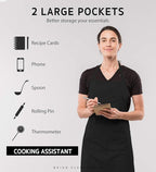 Syntus Apron for Men Women, Adjustable Cooking Kitchen Chef Aprons with 2 Pockets, Cotton/Polycotton/Polyester