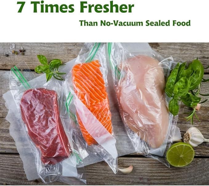 MegaWise 5 Rolls of Vacuum Sealer Machine Bags, 6 inch wide and 19.6 Feet Long for Megawise & other brand vacuum Perfect for Meal Prep and Sous Vide Cooking