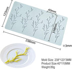 TUKE 3D Branch Silicone Tuile Fondant Mold for Baking, Polymer Clay, Sugar Craft - Hollow Candy Lace Design (9.52x4.92x0.12inch)