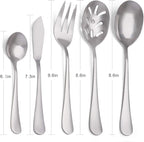 5-Piece 18/0 Stainless Steel Serving Set, sharecook Large Hostess Set with Round Edge, Mirror Finished,Dishwasher Safe