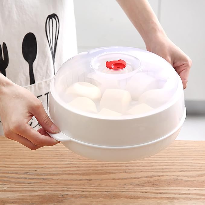 Microwave Vegetable Steamer, Microwave Steamer for Vegetables, Microwave Heating Bowl, Micro Cookware for Cooking (1 - Layer)