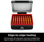 Ninja Sizzle GR100 Smokeless Indoor Grill, 500°F High Heat Kitchen Grill with Nonstick 14-Inch Plate, Low-Smoke Technology, Edge-to-Edge Heating, Family-Sized Capacity, Countertop Cooking Tool