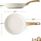 SENSARTE Nonstick Frying Pan Skillet, Egg pan, Omelette Pan, Healthy Cookware Chef's Pan, PFOA Free, 11 Inch, White