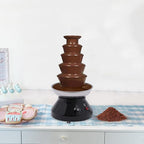 5 Tiers Commercial Chocolate Fountain Hot Chocolate Fondue Tower Stainless Steel Melting Machine 7 Lbs Fondue Fountain for Cheese Party Wedding