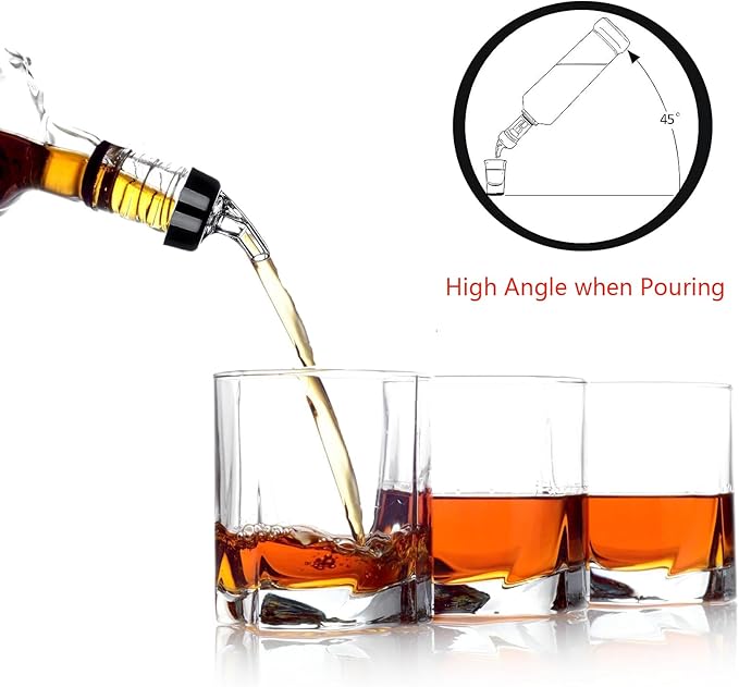 Automatic Measured Bottle Pourer -1 oz (about 30 mL) Set of 6,Pour Spouts for Liquor Bottles with Dust Caps,Measure Pourer Drinks Wine Cocktail Dispenser, Suitable for Home Kitchen Bar Shot Pourer