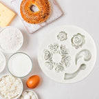 White Dessert Mold Food Grade Mini Rose Flower Teapot Mold Fondant Gum Paste Pastry Baking Molds