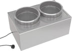 KoolMore Commercial Bain Marie Countertop Food Warmer, Soup Station, and Buffet Table Server with Two Serving Pots, Stainless-Steel Steamer with Auto Shut Off (CFW-4), Silver