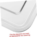 Cabilock Stainless Steel Baking for Toaster Ovens Rectangular Pan for Steaming Grilling Roasting Easy to Clean with Smooth Edges for Handling Baking Tray for Versatile Cooking