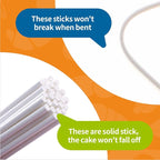 500 Count 6 INCH White Paper Lollipop Sticks,Cake Pop Sticks,Sucker Sticks for Cookies,Rainbow Candy,Chocolate,Cake Topper(Dia 4mm)