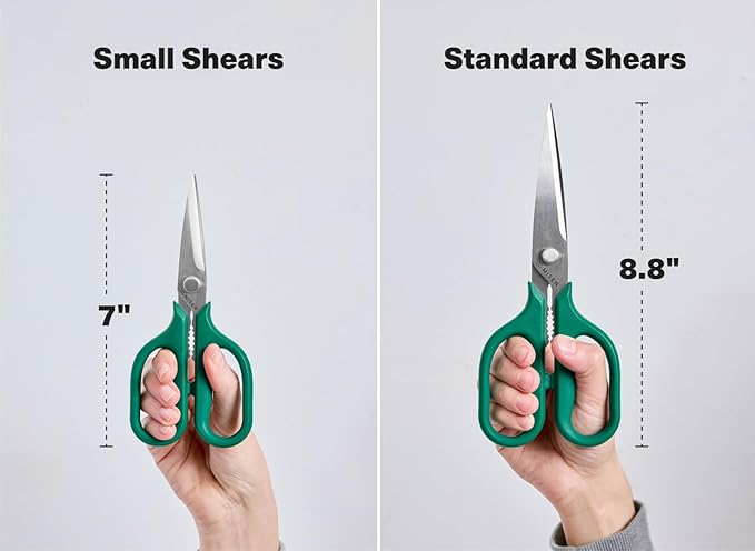 Misen Heavy Duty Kitchen Shears - Comfortable Ambidextrous Scissors for Meat, Poultry, Herbs & More - Easy to Clean - German Stainless Steel - Small | Green