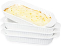 Small Au Gratin Baking Dish with Handles 7 x 4, Set of 4, 8.5 Oz Ceramic Casserole Dishes, for Oven Roasting, Au Gratin Pans Set for Individual portion, Lasagna, Pie, Gratin, Kitchen Home