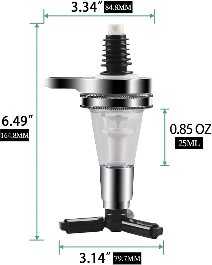 Optic Liquor Dispenser 0.85oz 25ml Bar Tool for Wine, Cocktails, and Liquor, Drink Pourer Bartending Tool，Perfect for Pouring and Measuring Spirits at Home or Pubs, Set of 2