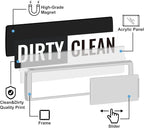 KitchenTour Dishwasher Magnet Clean Dirty Sign, Upgrade Super Strong Clean Dirty Magnet for Dishwasher, Large Text Easy to Read Non-Scratch Magnetic Indicator Kitchen Decor, Silver