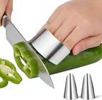 SEWACC 3pcs Finger Guards for Cutting Food Stainless Steel Finger Protectors for Kitchen Cutting Tools Vegetable Cutting