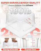 2QT NSF Food Storage Containers: 2 PCS [Food Grade][Hot&Cold Resistant] Commercial Clear Square Food Storage Containers with Scales Handles for Home Restaurant Kitchen Proof Dough(BPA FREE)