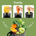 Cold Press Juicer Machines,Fretta Nifty Slow Masticating Juicer Machines with PCTG Material from the USA,Fit Whole Fruits & Vegetables-Easy to Clean,High Juice Yield,BPA Free (Ink-black)