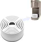Elevate Anti-Splash Cup Riser Accessory for most Keurig K-cup, Cuisinart Single Serve, and other Coffee Makers, Adjustable for Cup Size and Drip Tray Type (White with Black Base)