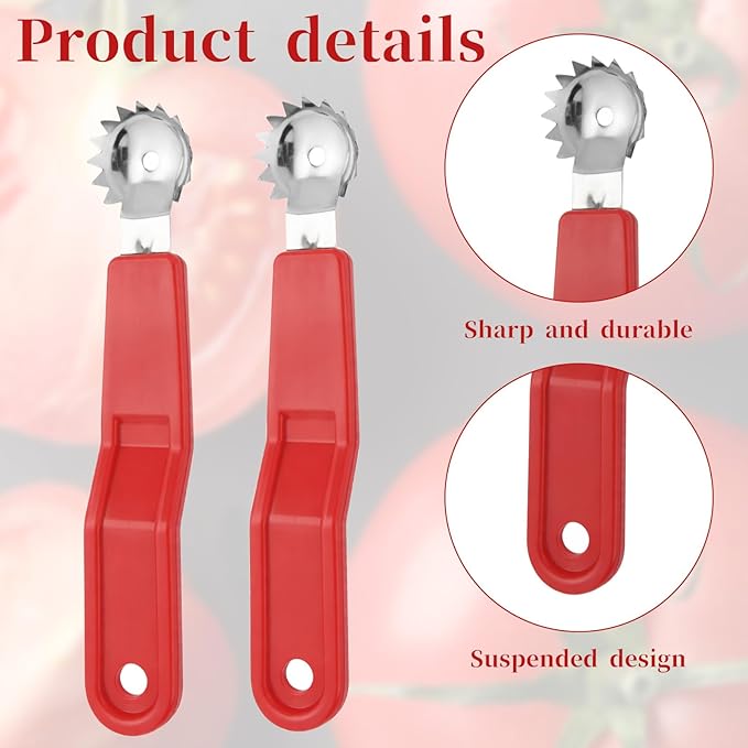 JJUNW 4Pcs Strawberry Huller, Stainless Steel Tomato Corer, Strawberry Huller Stem Remover Corer Tool Kitchen, Canning Supplies for Fruit and Vegetable