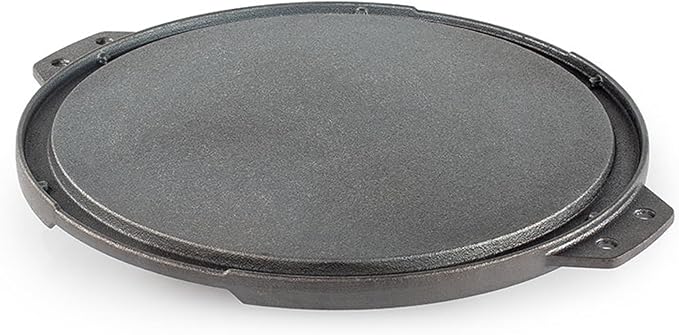 GSI Outdoors 60604 Guidecast Round Griddle, Dual-Sided Cast Iron Griddle/Grill Pan, 12-Inch