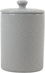 10 Strawberry Street Embossed Diamond Ceramic Kitchen Canister Set, Set of 3, Gray