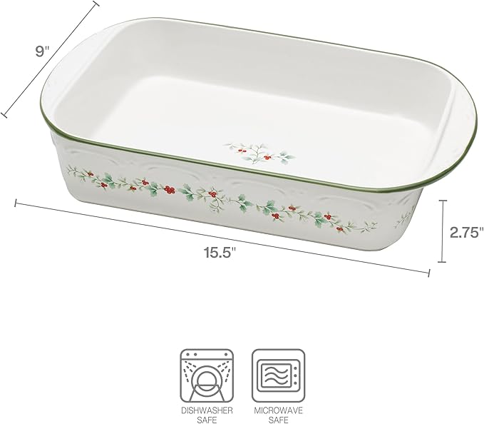 Pfaltzgraff Winterberry Rectangular Baker, 13 Inch