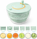 Salad Spinner 7‑Piece Multifunction Set – Lettuce Spinner, Vegetable Washer, Salad Chopper, Slicer, Shredder & Grater – Salad Bowl with Lid & All‑in‑One Kitchen Gadget for Easy Prep