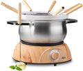 Artestia1500W Electric Swiss Fondue Set for Melting Chocolate Cheese Pot Sets with Temperature Control for Oil Broth Fondue Party, 8 Colored Fondue Forks