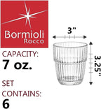Bormioli Rocco Barshine 7 oz. Juice Stackable Tempered Drinking Glasses, Set of 6, Clear
