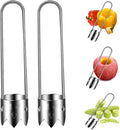 Red Bell Pepper Seed Corer, Stainless Steel Fruit Vegetable Quick Corers and Cave Tools