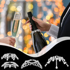 OLYCRAFT 4Pcs 4 Styles Rhinestone Wine Bottle Decoration Wine Bottle Cover Long Fringe 4.7 Inch Jewel Tassel Wines Bottles Veil Rhinestone Tassel Wines Bottles Pendant for Party Wedding Decor