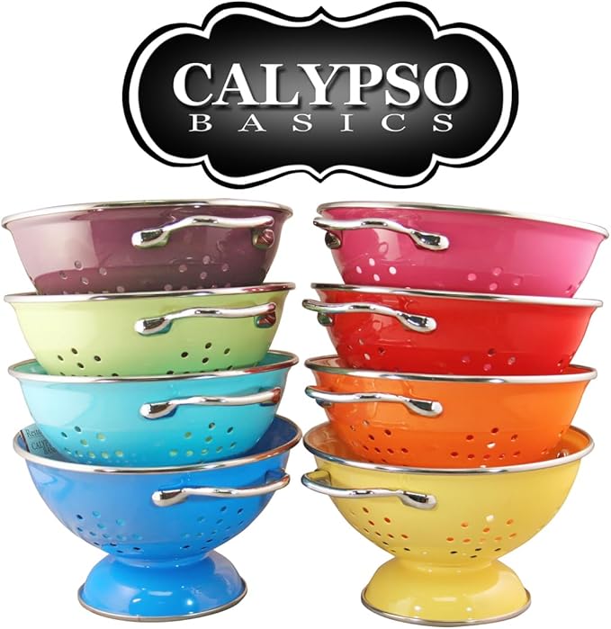 Calypso Basics by Reston Lloyd Powder Coated Enameled Colander, 3 Quart, White,80300