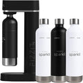 Fizzit Sparklí Stainless Steel Sparkling Water Maker with 3 Reusable Stainless Steel Water Bottles – Soda Streaming Machine Carbonated Seltzer Fizzy Water Maker for Home Kitchen, Dishwasher Safe