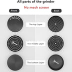 KINGTOP Grinder, Large 3" Spice Grinder (Midnight Black)