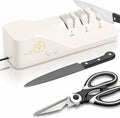 Professional Electric Knife Sharpeners with 100% Diamond Abrasives and Precision Angle Guides, Multifunctional 3-Stage Slots, Applicable to Straight Knife and Ceramic Knife