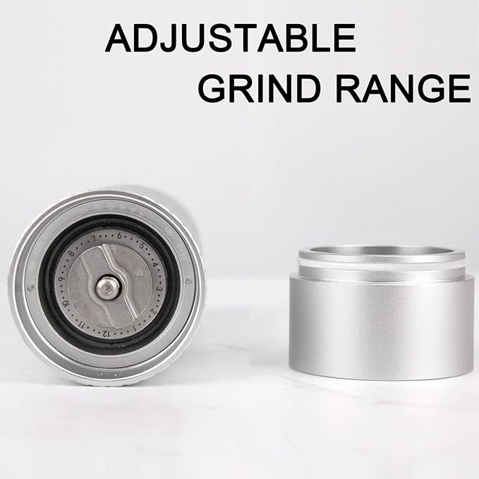 Homnoble Professional Grade Salt Mill, Heavy Duty Refillable Aluminum Manual Salt Mill with Adjustable Coarseness and Ceramic Blade